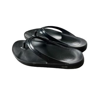 OOFOS OOlala Sandal Womens Black Flip Flop Thong Size 9